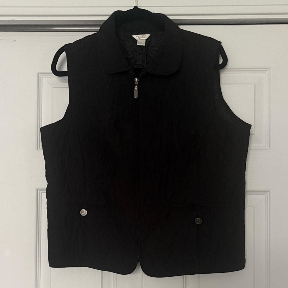 Christopher & Banks Women's Black Quilted Vest Size L